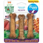 Nylabone Healthy Edibles Bacon, Roast Beef, & Turkey Puppy Starter Kit Dog Treats, 3 pack