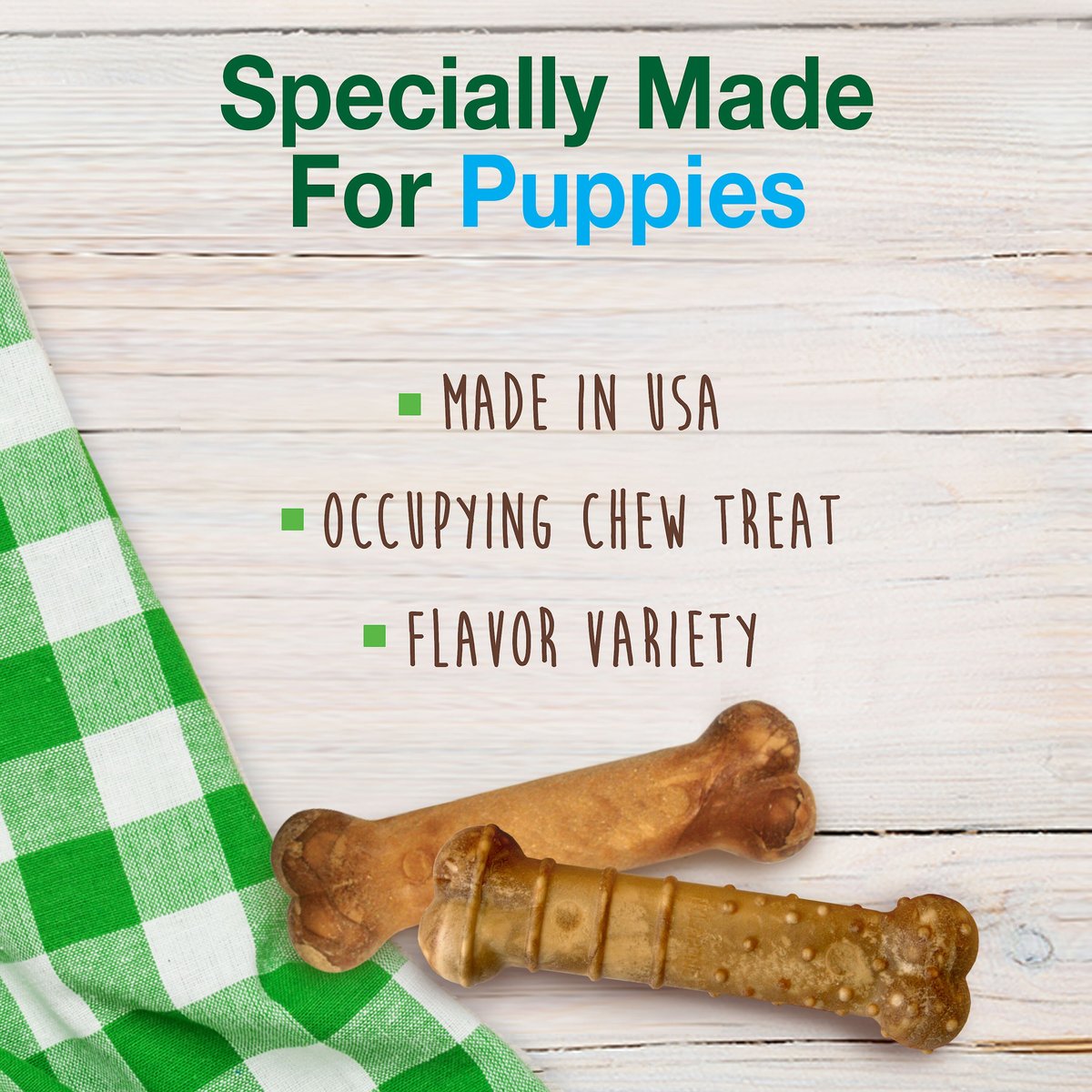 Nylabone Healthy Edibles Bacon, Roast Beef, & Turkey Puppy Starter Kit Dog Treats