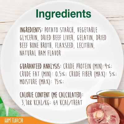 Show full view: Nylabone Healthy Edibles Broth Bone Ham Flavor Dog Treats, 16 count slide 5 of 12