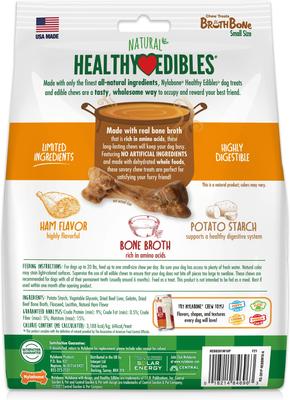 Show full view: Nylabone Healthy Edibles Broth Bone Ham Flavor Dog Treats, 16 count slide 9 of 12