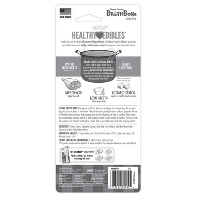 Show full view: Nylabone Healthy Edibles Broth Bone Ham Flavor Dog Treats, Large, 1 count slide 8 of 11