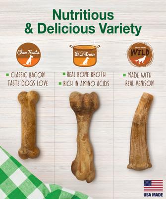 Show full view: Nylabone Healthy Edibles Long-Lasting Adult Medium Bacon Variety Pack Dog Chews, 5 count slide 3 of 7