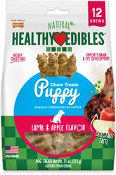 Nylabone Healthy Edibles Long Lasting Puppy Lamb & Apple Flavor Dog Bone Treats, 12 count