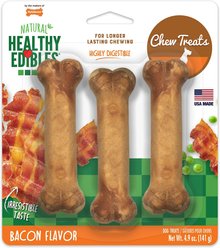 Nylabone Healthy Edibles All-Natural Long Lasting Bacon Dog Chew Treats, 6 count bundle