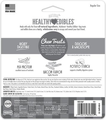 Show full view: Nylabone Healthy Edibles Longer Lasting Bacon Flavor Small Dog Bone Treat, 6 count slide 3 of 13