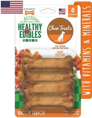 Show full view: Nylabone Healthy Edibles Longer Lasting Bacon Flavor X-Small Breed Dog Bone Treat, 16 count slide 5 of 13