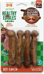 Nylabone Healthy Edibles Meaty Center Beef Small Natural Dog Treats, 4 count