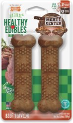 Nylabone Healthy Edibles Meaty Center Natural Medium Dog Treats, 2 count