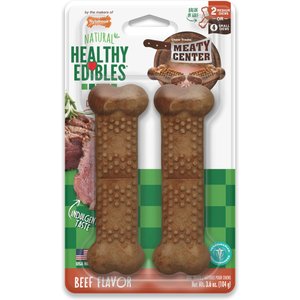 Nylabone Healthy Edibles Meaty Center Natural Medium Dog Treats, 2 count