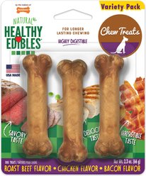 Nylabone Healthy Edibles Natural Long-Lasting Dog Chew Treats, Variety Pack, X-Small, 3 count slide 1 of 9