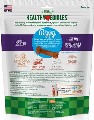 Show full view: Nylabone Healthy Edibles Puppy Turkey & Sweet Potato Flavored Dog Chews, Small, 8 count slide 6 of 7