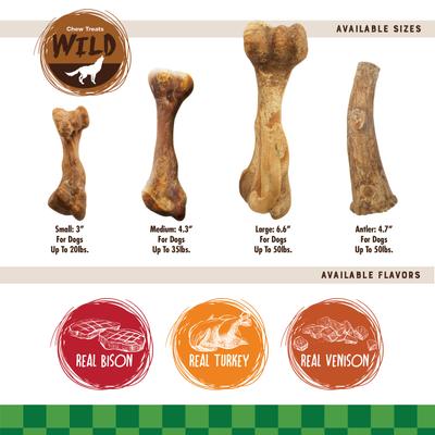 Show full view: Nylabone Healthy Edibles WILD Antler Natural Long Lasting Venison Dog Chew Treats, Medium, 10 count slide 7 of 14