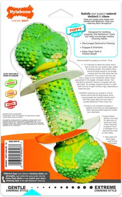 Show full view: Nylabone Just for Puppies Double Action Bone Puppy Dog Teething Chew Toy, Banana & Peanut Butter slide 9 of 13