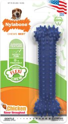 Nylabone Moderate Chew FlexiChew Dental Chew Toy, Textured Bone, Chicken, Medium