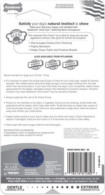 Show full view: Nylabone Moderate Chew FlexiChew Dental Chew Toy, Textured Bone, Chicken, Medium slide 7 of 13