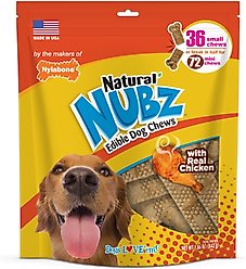 Nylabone Natural Nubz Chicken Dog Treat, 36 count