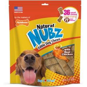 Nylabone Natural Nubz Chicken Dog Treat, 36 count