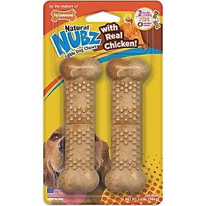 Nylabone Natural Nubz Chicken Dog Treat, Large, 2 count