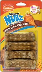 Nylabone Natural Nubz Chicken Dog Treat, Small, 8 count