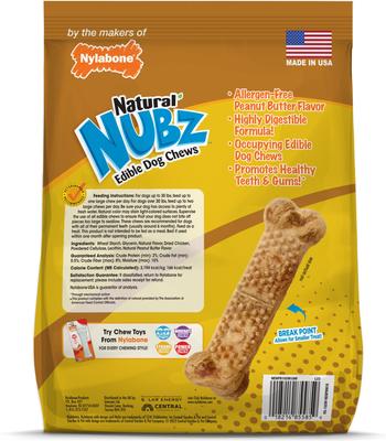 Show full view: Nylabone Natural Nubz Peanut Butter Large Dog Treats, 18 count slide 6 of 8