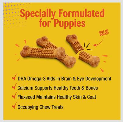 Show full view: Nylabone Nubz Turkey & Sweet Potato Flavored Puppy Chew Treat, 8 count slide 7 of 11