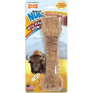 Nylabone Nubz WILD Natural Long Lasting Edible Bison Flavor Dog Chews, X-Large