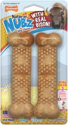 Nylabone Nubz WILD Natural Long Lasting Edible Bison Flavor Jumbo Dog Chew Treat, 2 count