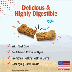 Nylabone Nubz WILD Natural Long Lasting Edible Bison Flavor Jumbo Dog Chew Treat, 2 count slide 2 of 8