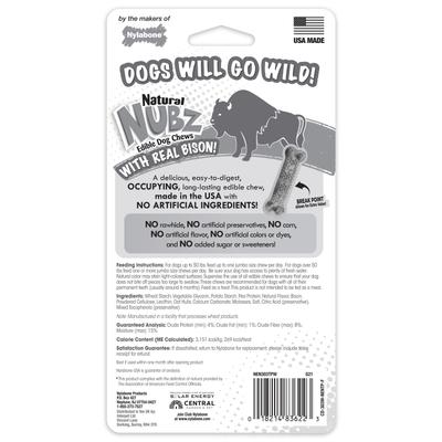 Show full view: Nylabone Nubz WILD Natural Long Lasting Edible Bison Flavor Jumbo Dog Chew Treat, 2 count slide 9 of 11