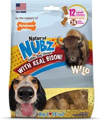 Nylabone Nubz WILD Natural Long Lasting Edible Bison Flavor Small Dog Chew Treat, 12 count