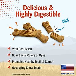 Nylabone Nubz WILD Natural Long Lasting Edible Bison Flavor Small Dog Chew Treat, 12 count slide 2 of 8