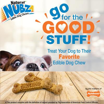 Show full view: Nylabone Nubz WILD Natural Long Lasting Edible Bison Flavor Small Dog Chew Treat, 12 count slide 6 of 10