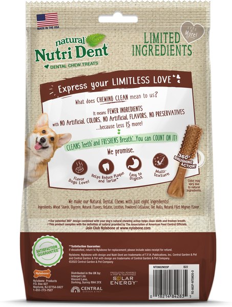 Nylabone Nutri Dent Adult Filet Mignon Medium Dental Chews