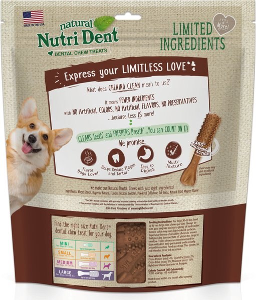 Nylabone Nutri Dent Complete Chicken Flavor Dental Dog Chews - Large