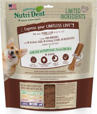 Show full view: Nylabone Nutri Dent Filet Mignon Flavored Dog Dental Chews, Regular, Large, 20 Count slide 10 of 13