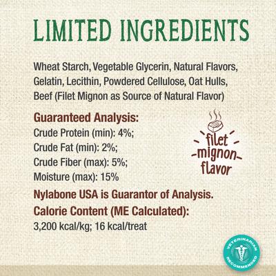 Show full view: Nylabone Nutri Dent Filet Mignon Flavored Dog Dental Chews, Regular, Mini, 78 Count slide 5 of 13