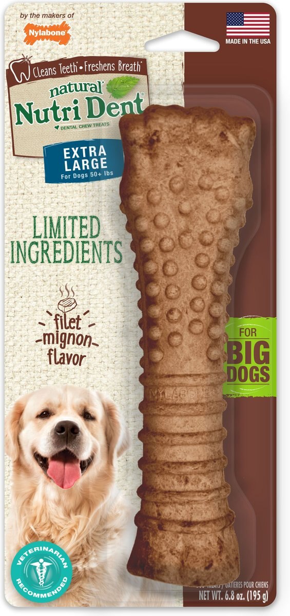 Nylabone Nutri Dent Complete 3 Point Adult Filet Mignon Small Dental Chews