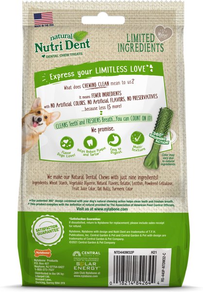 Nylabone Nutri Dent Mini Limited Ingredients Fresh Breath Natural Dental Dog Treats