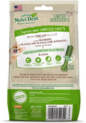 Show full view: Nylabone Nutri Dent Mini Limited Ingredients Fresh Breath Natural Dental Dog Treats, 32 count slide 8 of 13