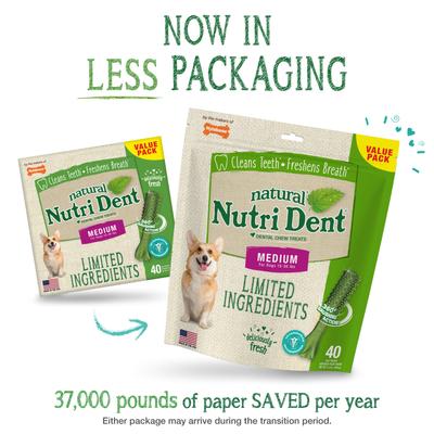 Show full view: Nylabone Nutri Dent Natural Dental Fresh Breath Flavored Chew Treat, Medium, 40 count slide 3 of 13