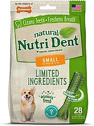 Nylabone Nutri Dent Natural Dental Fresh Breath Flavored Chew Treat, Small, 28 count