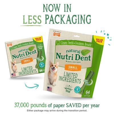 Show full view: Nylabone Nutri Dent Natural Dental Fresh Breath Flavored Chew Treat, Small, 64 count slide 3 of 13