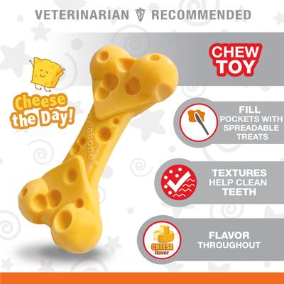 Show full view: Nylabone Power Chew Cheese Dog Toy, Medium  slide 7 of 14