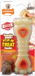 Nylabone Power Chew Chicken Flavored Knuckle Bone & Pop-In Treat Toy Combo Dog Chew Toy, Large
