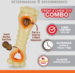 Nylabone Power Chew Chicken Flavored Knuckle Bone & Pop-In Treat Toy Combo Dog Chew Toy, Large slide 2 of 9