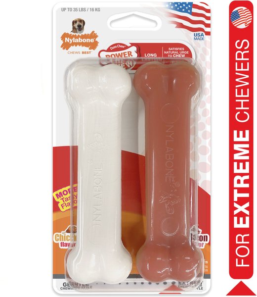 Nylabone Power Chew Durable Dog Chew Toy, Bacon & Chicken Dog Treats