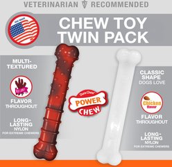 Nylabone Power Chew Durable Dog Chew Toys Twin Pack Beef Jerky & Chicken, Large slide 2 of 9