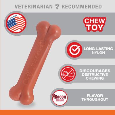 NYLABONE Power Chew Durable Dog Toy Bacon, X-Small