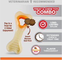 Nylabone Power Chew Knuckle Bone & Pop-In Treat Dog Toy Combo Knuckle Bone Pop-In Treat Toy Chicken Pop-In, X-Small  slide 2 of 9