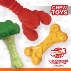 Nylabone Power Chew Lobster, Cheese, & Broccoli Dog Chew Toy Bundle, Large slide 2 of 9